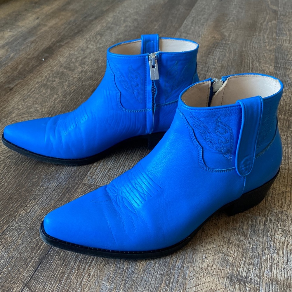 Anine Bing GORGEOUS Axel Blue Western Booties